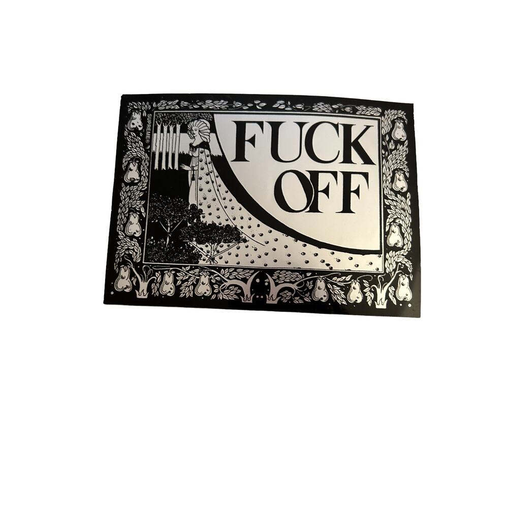 Supreme “Fk Off” Sticker SS16 Aubrey Beardsley Art Graphic Authentic